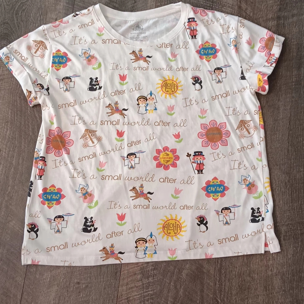 Disney Kids Short Sleeve Tee - White with Multicolor Print